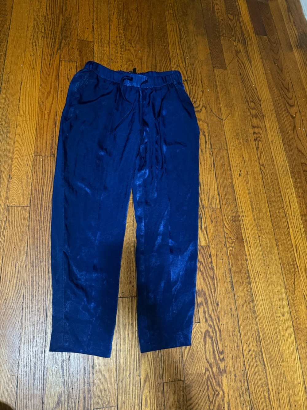 Banana Republic Deep Navy Satin-Effect Joggers